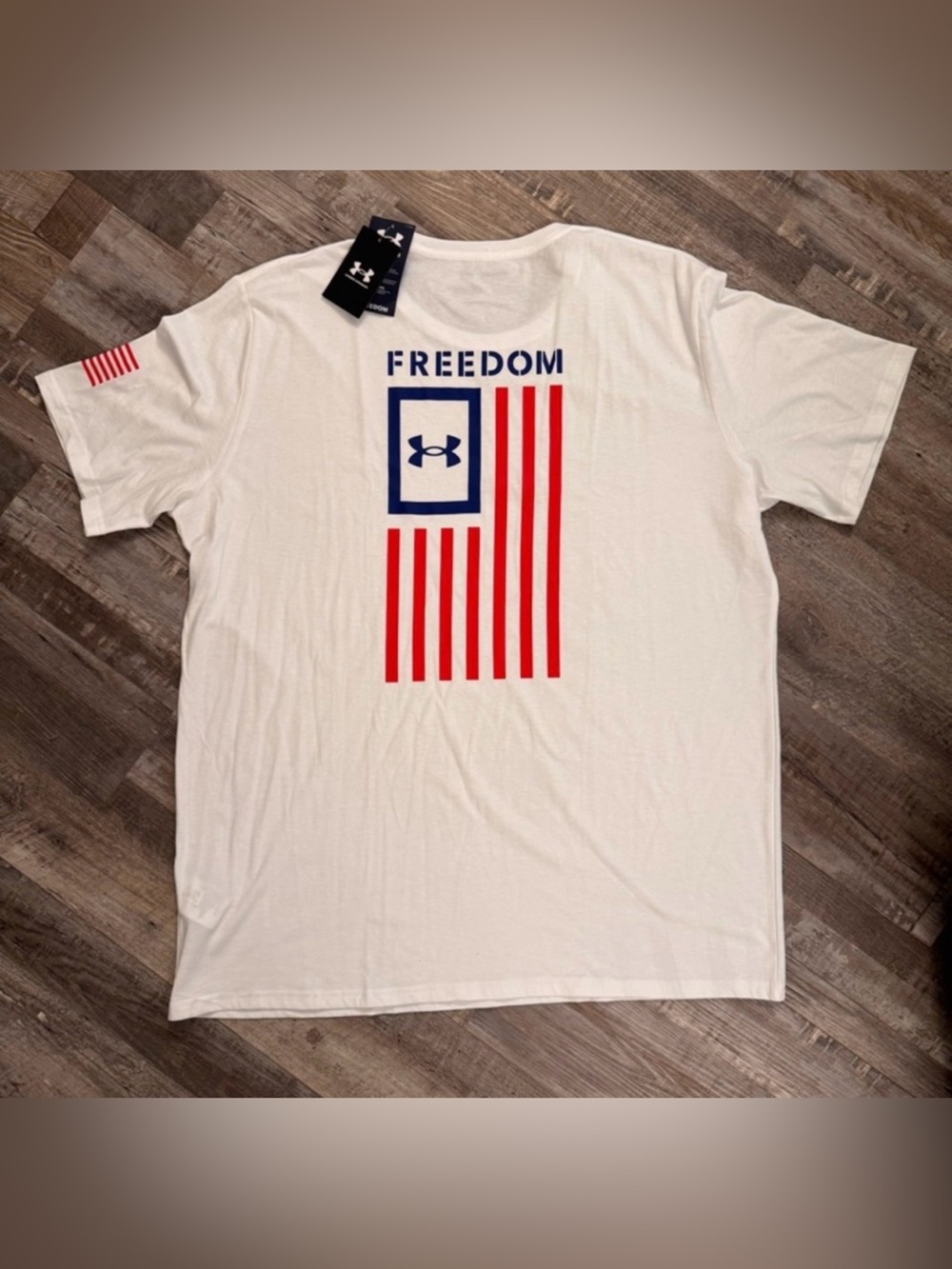 Under Armour Freedom Graphic T-Shirt 🇺🇸 White Loose Fit Men’s 3XL NWT